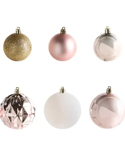 Best Beliani Set di 114 palline decorative GJENDE Rosa Rosa Oro
