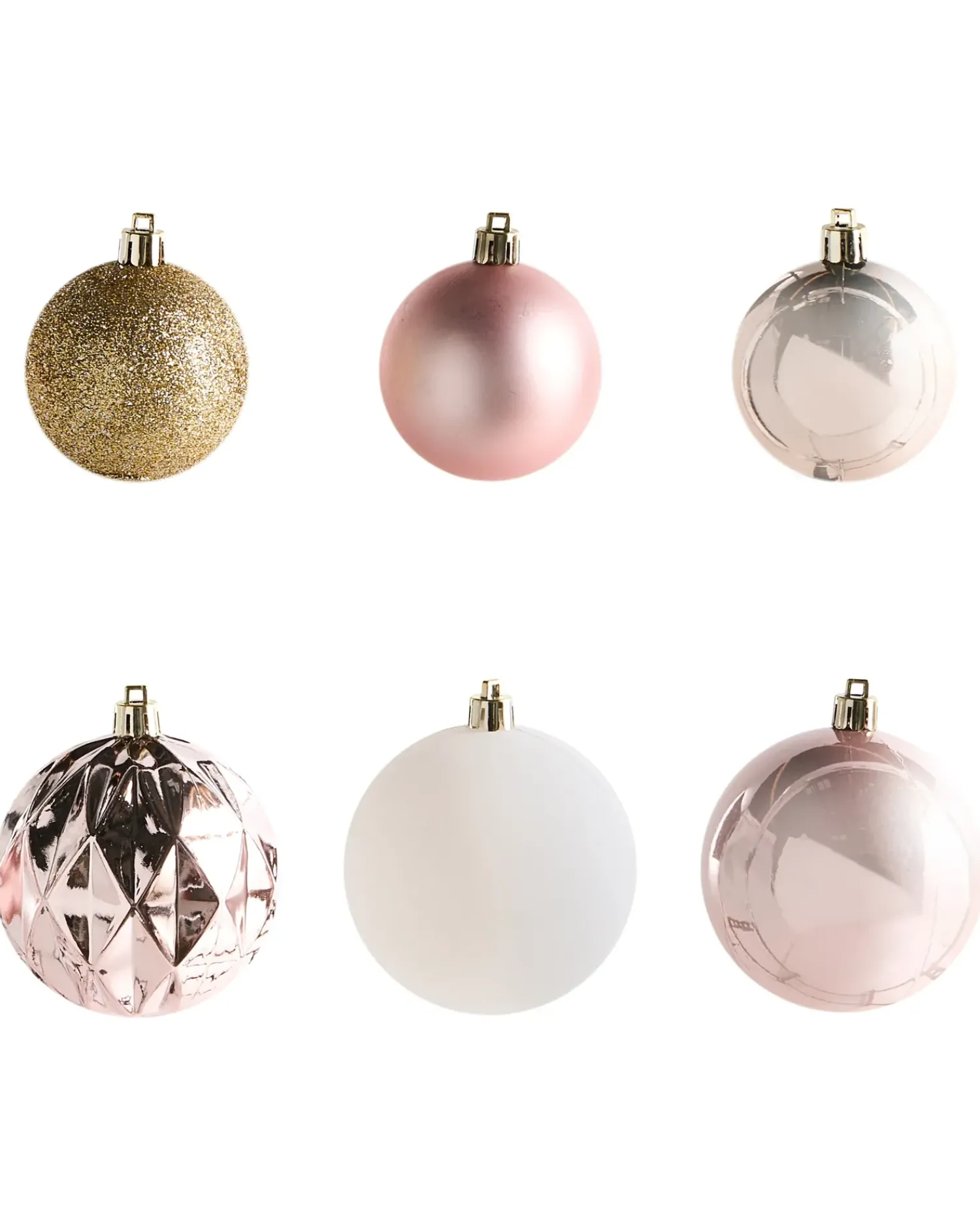 Best Beliani Set di 114 palline decorative GJENDE Rosa Rosa Oro