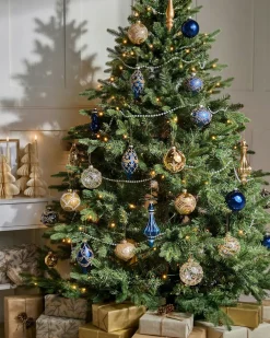 New Beliani Set di 35 palline decorative ICEDROP Vetro Blu/Oro Oro Blu
