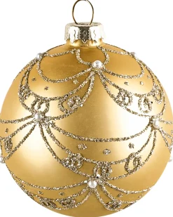 New Beliani Set di 35 palline decorative ICEDROP Vetro Blu/Oro Oro Blu