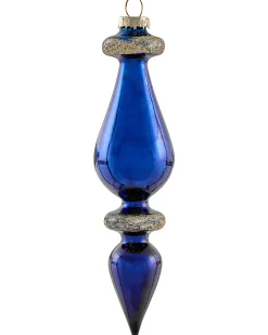 New Beliani Set di 35 palline decorative ICEDROP Vetro Blu/Oro Oro Blu