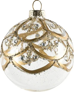 New Beliani Set di 35 palline decorative ICEDROP Vetro Blu/Oro Oro Blu