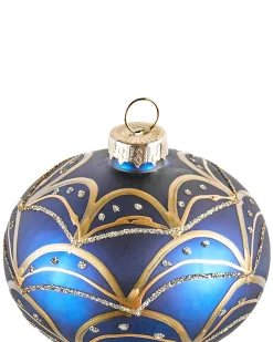 New Beliani Set di 35 palline decorative ICEDROP Vetro Blu/Oro Oro Blu