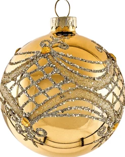 New Beliani Set di 35 palline decorative ICEDROP Vetro Blu/Oro Oro Blu