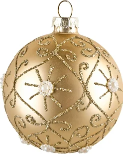 New Beliani Set di 35 palline decorative ICEDROP Vetro Blu/Oro Oro Blu