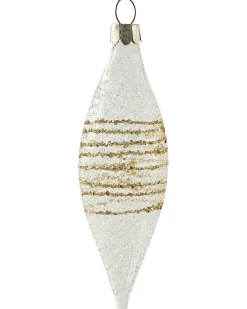 Hot Beliani Set di 25 palline decorative ICICLE Vetro Trasparente/Oro Oro Trasparente