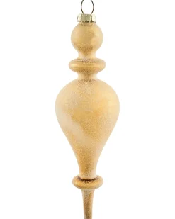 Hot Beliani Set di 25 palline decorative ICICLE Vetro Trasparente/Oro Oro Trasparente