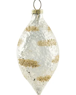 Hot Beliani Set di 25 palline decorative ICICLE Vetro Trasparente/Oro Oro Trasparente