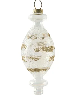 Hot Beliani Set di 25 palline decorative ICICLE Vetro Trasparente/Oro Oro Trasparente