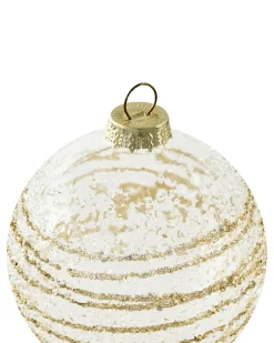 Hot Beliani Set di 25 palline decorative ICICLE Vetro Trasparente/Oro Oro Trasparente