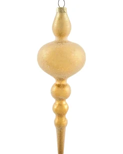 Hot Beliani Set di 25 palline decorative ICICLE Vetro Trasparente/Oro Oro Trasparente