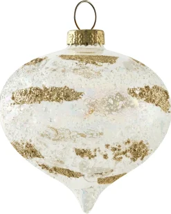 Hot Beliani Set di 25 palline decorative ICICLE Vetro Trasparente/Oro Oro Trasparente