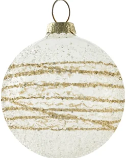 Hot Beliani Set di 25 palline decorative ICICLE Vetro Trasparente/Oro Oro Trasparente
