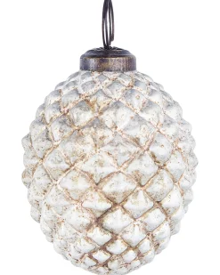 Hot Beliani Set di 6 palline decorative LAITON Vetro Bianco sporco Bianco Oro Rame