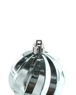 Outlet Beliani Set di 96 palline decorative PIELINEN Blu Blu Argento