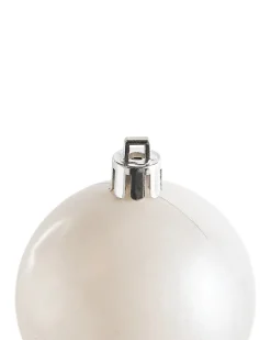 Beliani Set di 40 palline decorative SAIMAA Bianco sporco Argento Bianco