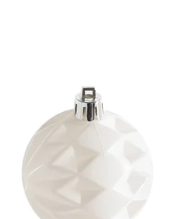 Beliani Set di 40 palline decorative SAIMAA Bianco sporco Argento Bianco