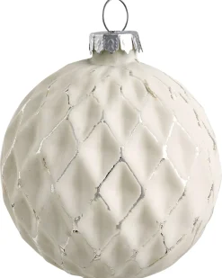 Sale Beliani Set di 50 palline decorative SNOWFLAKE Vetro Rosso/Bianco Bianco Rosso
