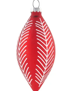Sale Beliani Set di 50 palline decorative SNOWFLAKE Vetro Rosso/Bianco Bianco Rosso