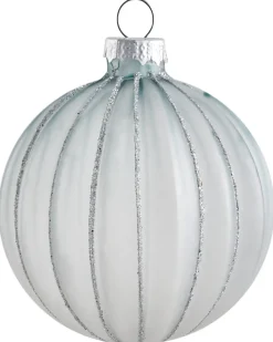 New Beliani Set di 35 palline decorative SNOWFALL Vetro Blu Argento Bianco Blu