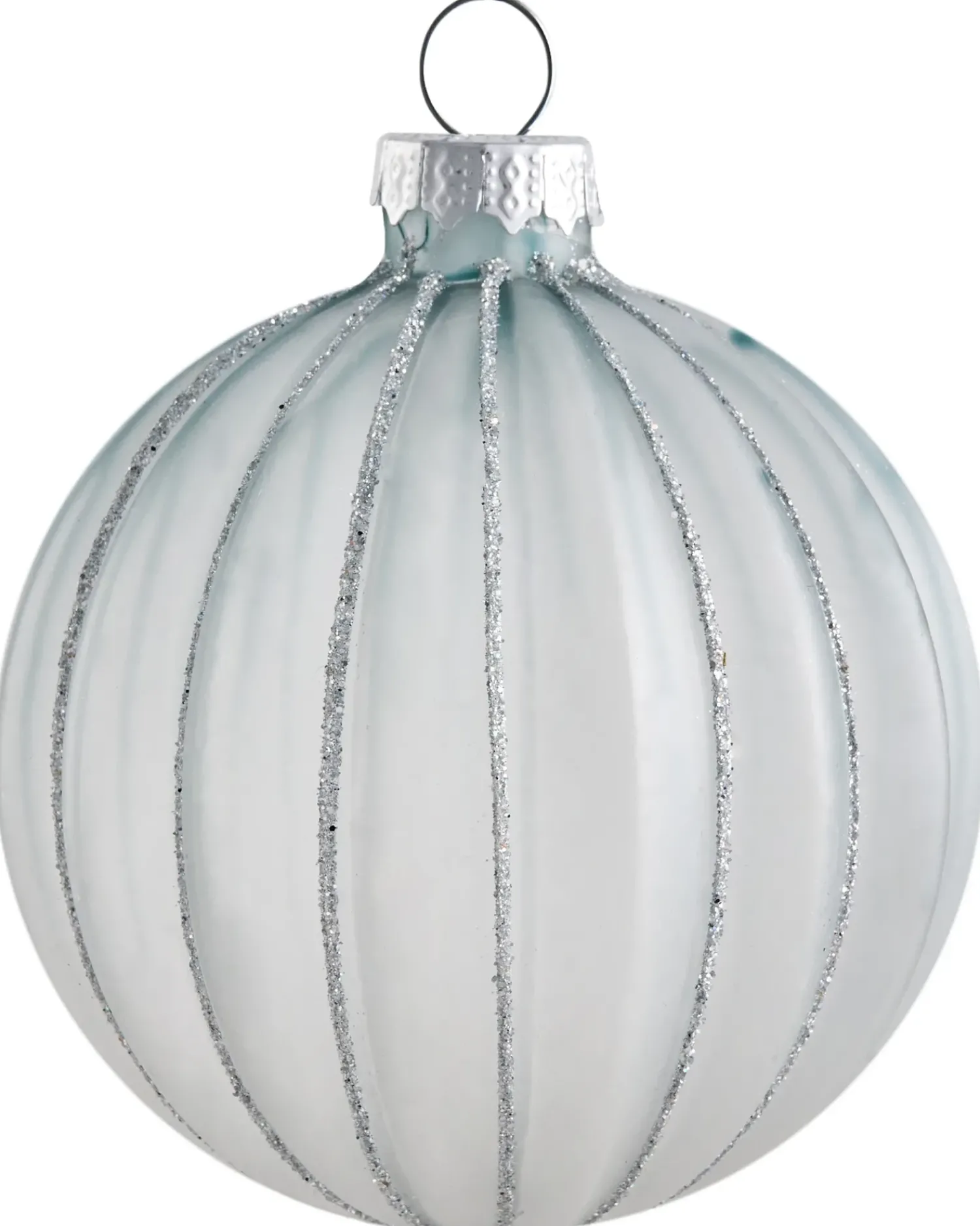 New Beliani Set di 35 palline decorative SNOWFALL Vetro Blu Argento Bianco Blu