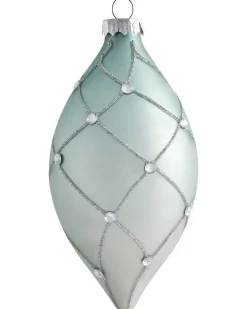 New Beliani Set di 35 palline decorative SNOWFALL Vetro Blu Argento Bianco Blu
