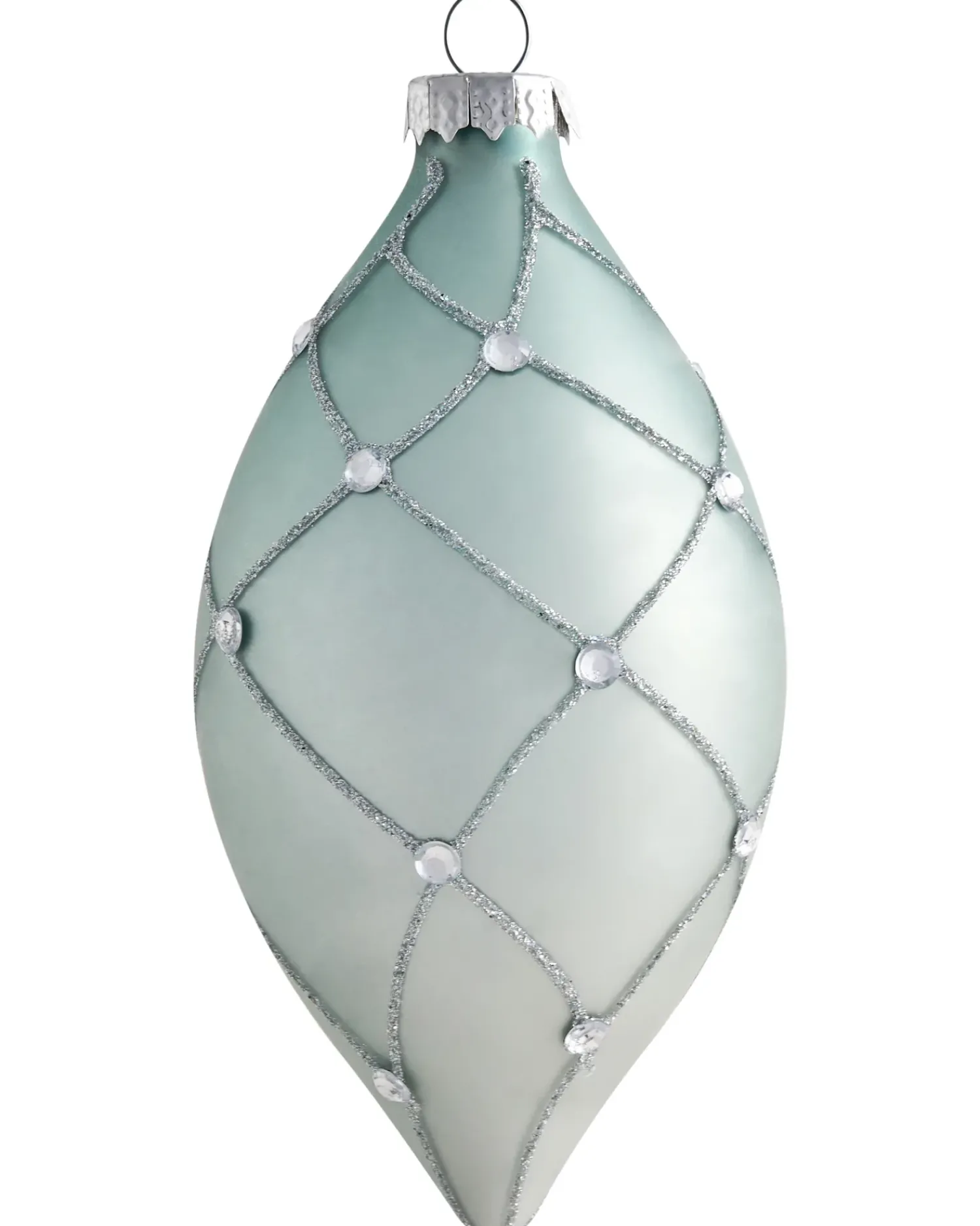 New Beliani Set di 35 palline decorative SNOWFALL Vetro Blu Argento Bianco Blu