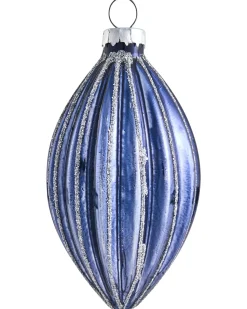 New Beliani Set di 35 palline decorative SNOWFALL Vetro Blu Argento Bianco Blu