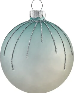 New Beliani Set di 35 palline decorative SNOWFALL Vetro Blu Argento Bianco Blu