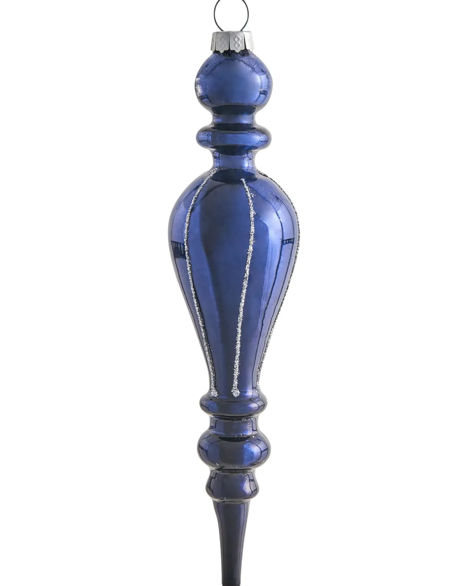 New Beliani Set di 35 palline decorative SNOWFALL Vetro Blu Argento Bianco Blu