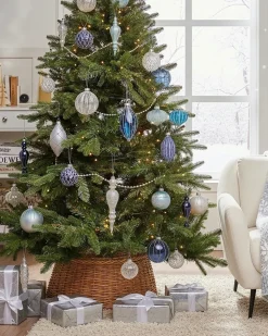 New Beliani Set di 35 palline decorative SNOWFALL Vetro Blu Argento Bianco Blu