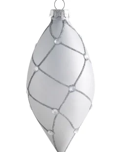 New Beliani Set di 35 palline decorative SNOWFALL Vetro Blu Argento Bianco Blu