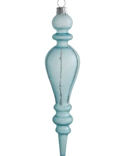 New Beliani Set di 35 palline decorative SNOWFALL Vetro Blu Argento Bianco Blu