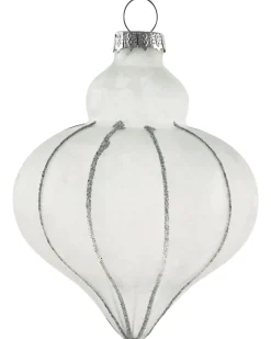 New Beliani Set di 35 palline decorative SNOWFALL Vetro Blu Argento Bianco Blu