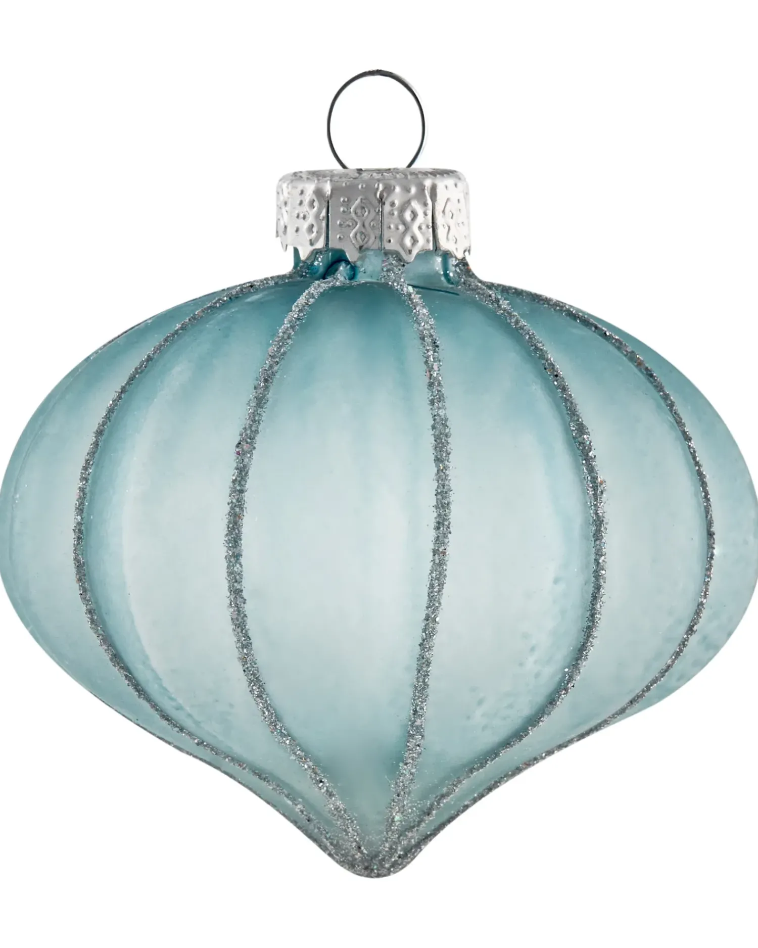 New Beliani Set di 35 palline decorative SNOWFALL Vetro Blu Argento Bianco Blu