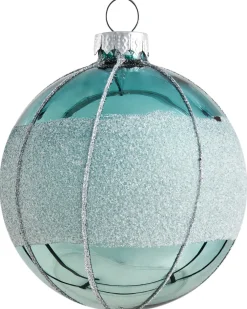 New Beliani Set di 35 palline decorative SNOWFALL Vetro Blu Argento Bianco Blu
