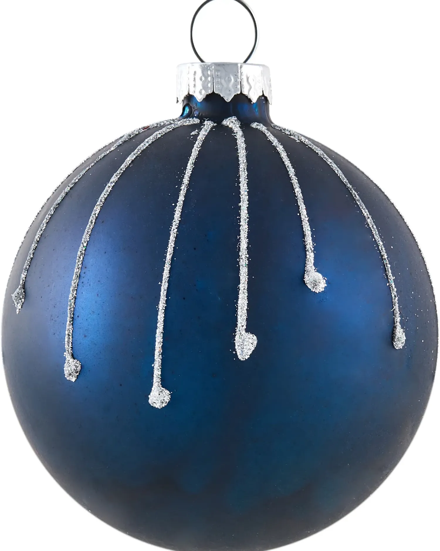 New Beliani Set di 35 palline decorative SNOWFALL Vetro Blu Argento Bianco Blu