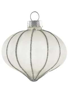 New Beliani Set di 35 palline decorative SNOWFALL Vetro Blu Argento Bianco Blu
