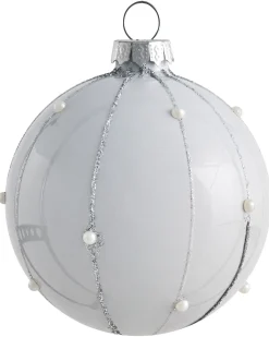 New Beliani Set di 35 palline decorative SNOWFALL Vetro Blu Argento Bianco Blu