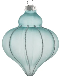 New Beliani Set di 35 palline decorative SNOWFALL Vetro Blu Argento Bianco Blu
