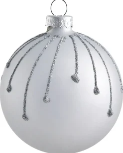 New Beliani Set di 35 palline decorative SNOWFALL Vetro Blu Argento Bianco Blu