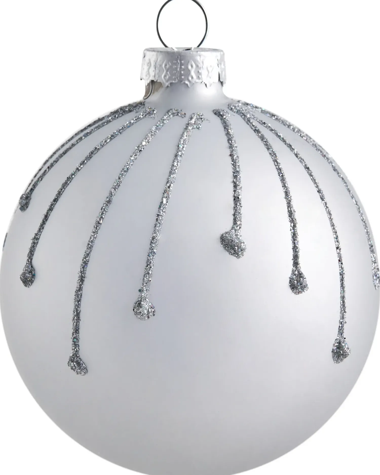 New Beliani Set di 35 palline decorative SNOWFALL Vetro Blu Argento Bianco Blu