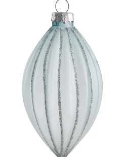 New Beliani Set di 35 palline decorative SNOWFALL Vetro Blu Argento Bianco Blu