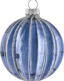 New Beliani Set di 35 palline decorative SNOWFALL Vetro Blu Argento Bianco Blu