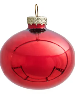 Outlet Beliani Set di 50 palline decorative SPARKLE Vetro Rosso/Oro Rosso Oro