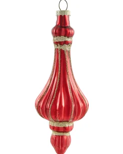 Outlet Beliani Set di 50 palline decorative SPARKLE Vetro Rosso/Oro Rosso Oro