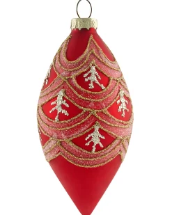 Outlet Beliani Set di 50 palline decorative SPARKLE Vetro Rosso/Oro Rosso Oro