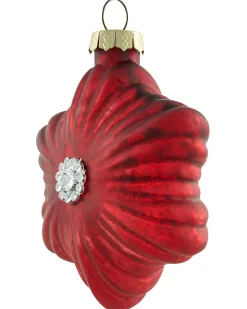 Outlet Beliani Set di 50 palline decorative SPARKLE Vetro Rosso/Oro Rosso Oro