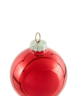 Outlet Beliani Set di 50 palline decorative SPARKLE Vetro Rosso/Oro Rosso Oro