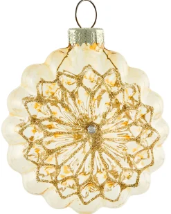 Outlet Beliani Set di 50 palline decorative SPARKLE Vetro Rosso/Oro Rosso Oro